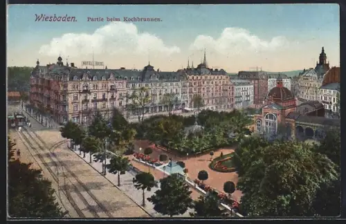 AK Wiesbaden, Beim Kochbrunnen
