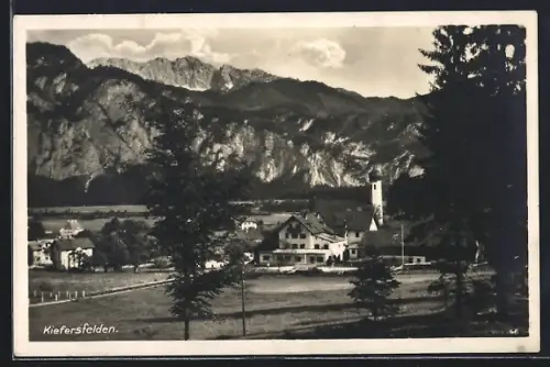 AK Kiefersfelden, Ortsansicht mit Kirche