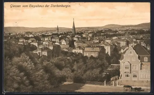 AK Giessen, Ortsansicht vom Corpshaus der Starkenburgia gesehen