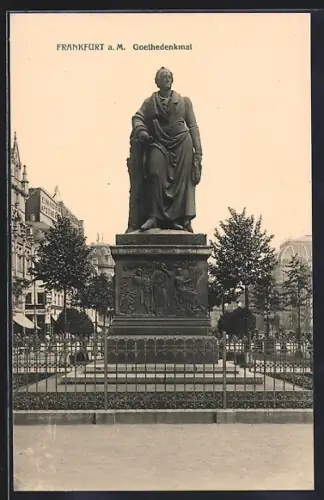 AK Frankfurt a. M., Goethedenkmal