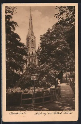 AK Oldenburg i. O., Blick auf die Kathol. Kirche