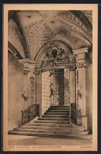 AK Frankfurt am Main, Aufgang zur Kaisertreppe am Römer