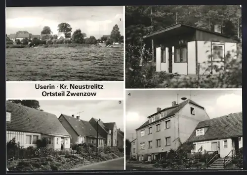 AK Userin-Zwenzow, Bungalowsiedlung, Dorfstrasse, Vorschulkinderheim