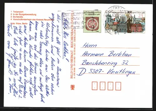 AK Userin-Zwenzow, Bungalowsiedlung, Dorfstrasse, Vorschulkinderheim