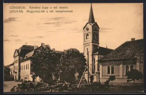 AK Uzhorod, Namesti zupy a ref. kostel., Kirche