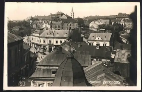 AK Uzhorod, Ortspartie aus der Vogelschau