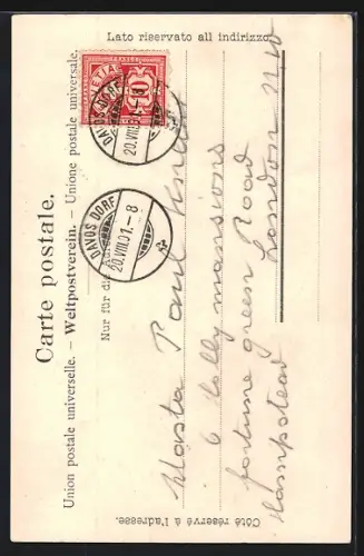 AK Davos-Platz, Teilansicht mit Schatzalpbahn