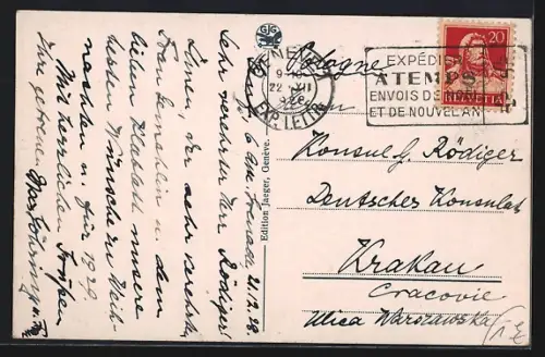 AK Genève, Le Palais des Nations et Plaque commémorative Président Wilson