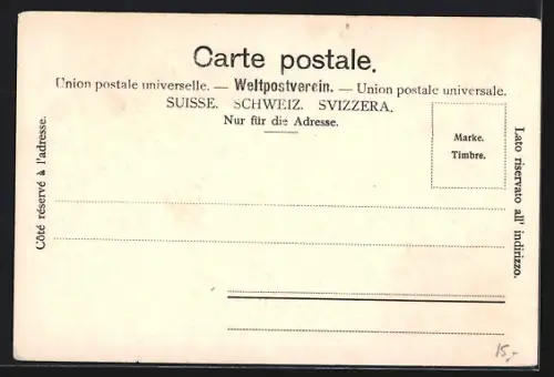 AK Zürich, Uferpartie von der Utobrücke aus