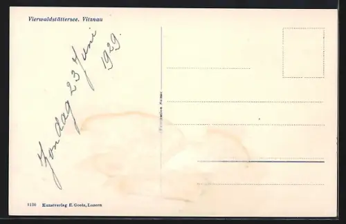 AK Vitznau /Vierwaldstättersee, Panorama mit Kirche