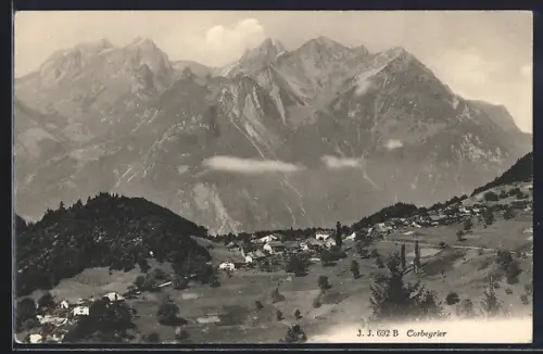 AK Corbeyrier, Panorama mit Bergen
