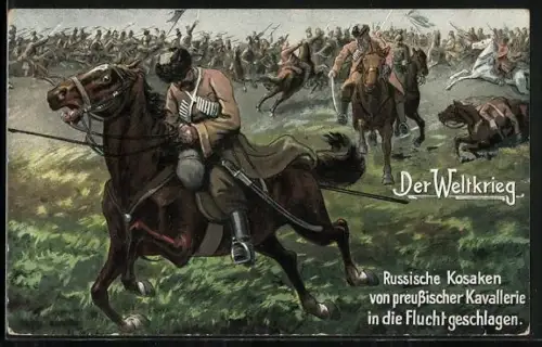 AK Preussische Kavallerie schlägt Kosaken in die Flucht
