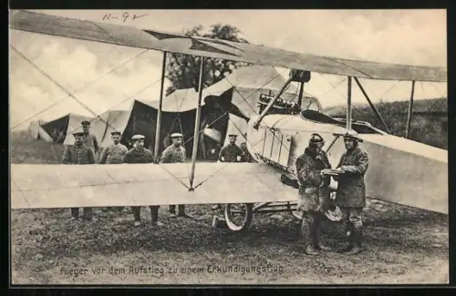 AK Flieger vor dem Aufstieg zu einem Erkundigungsflug