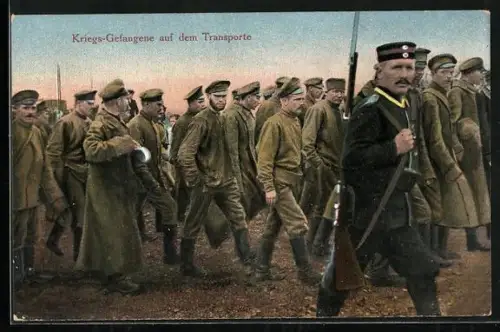 AK Kriegsgefangene Russen auf dem Transport