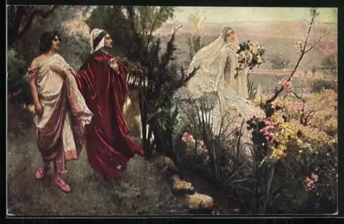 Künstler-AK Dante Alighieri und Mathilde