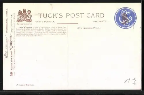 AK Ascona, Blick zum Ort, Ruderboot