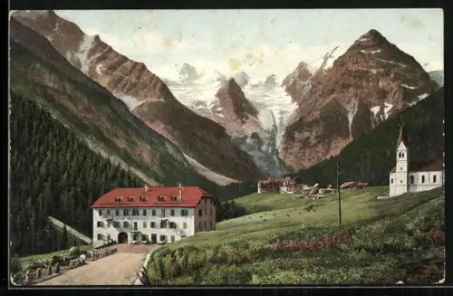 AK Trafoi /Stilfserjochstrasse, Gasthof zur Schönen Aussicht und Trafoi-Hotel