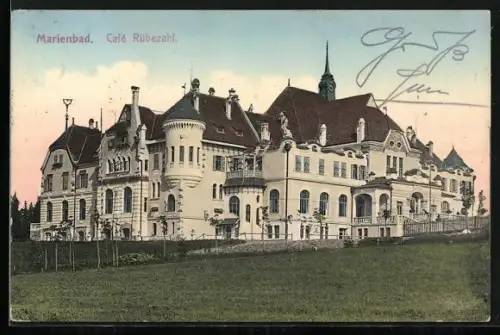 AK Marienbad, Hotel und Cafe Rübezahl