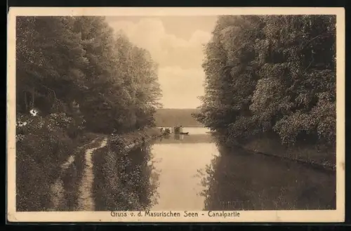 AK Masuren, Canalpartie bei den Masurischen Seen