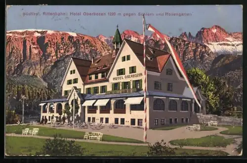 AK Oberbozen, Hotel gegen Sohlern und Rosengarten