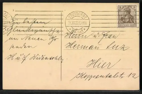 AK Hirte mit Schafherde am Wasser