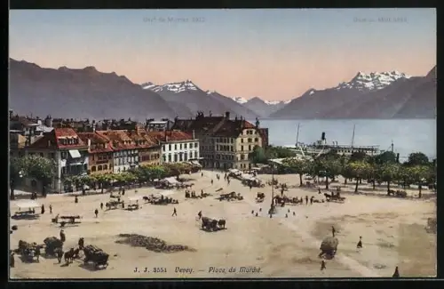 AK Vevey, Place du Marché