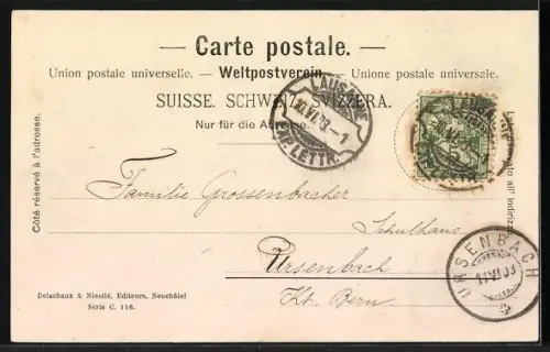 AK Lausanne, Rue du Petit Chene, Litfasssäule am Strassenrand