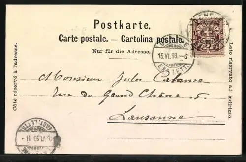 AK Les Avants, Ortsansicht aus der Vogelschau