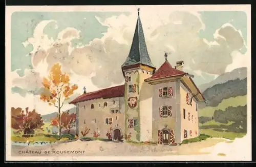 Lithographie Rougemont, Chateau de Rougemont