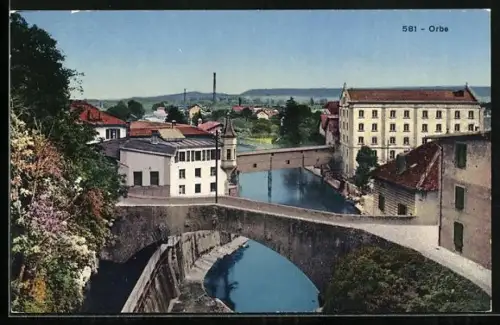 AK Orbe, Brücke im Ort