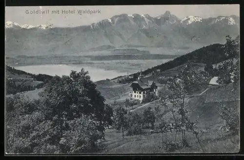 AK Goldiwil, Gesamtansicht mit Hotel Waldpark