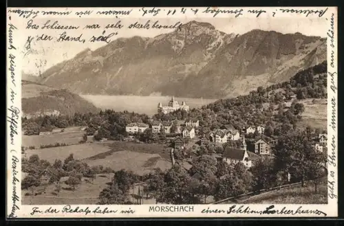 AK Morschach, Gesamtansicht von einer Anhöhe aus