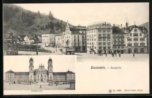 AK Einsiedeln, Hauptplatz, Stiftskirche