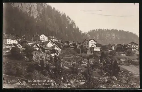 AK Les Granges, Vues des Rochers du Soir sur Salvan