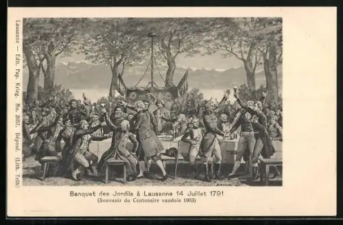 AK Lausanne, Banquet des Jordils 1791