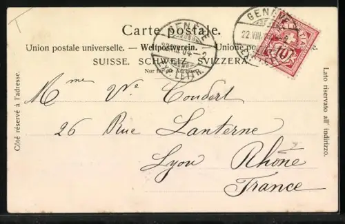 AK Genève, Fotaine lumineuse, um 1900