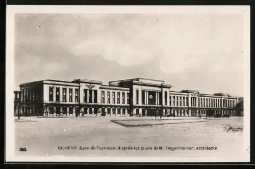 AK Genève, Gare de Cornavin, d`apres les plans de M. Hegenheimer