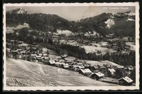 AK Chesieres-Villars, Panorama aus der Luft