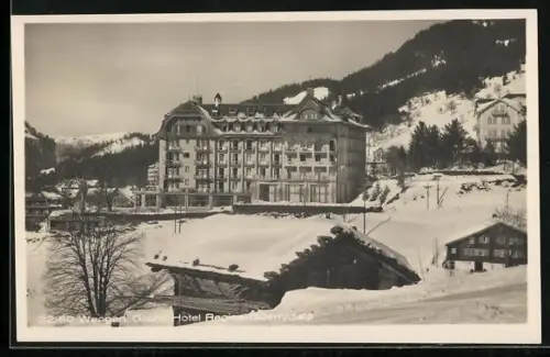 AK Wengen, Grand-Hotel Regina Blüemlisalp im Winter
