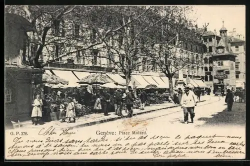 AK Geneve, Place Molard mit Geschäften