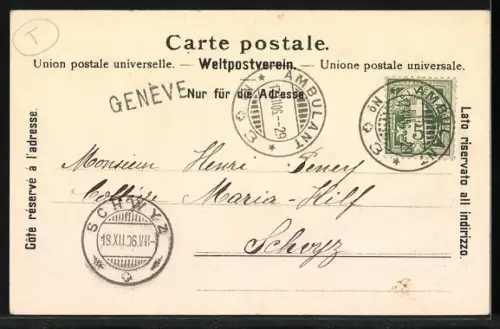 AK Geneve, Place Molard mit Geschäften