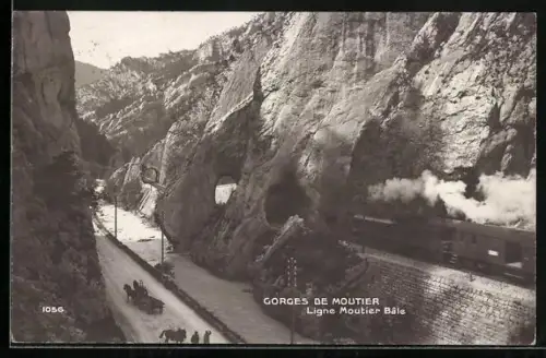 AK Moutier, Gorges de Moutier, Ligne Moutier Bale, Pferdefuhrwerk