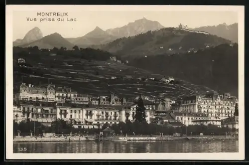 AK Montreux, Vue prise du Lac