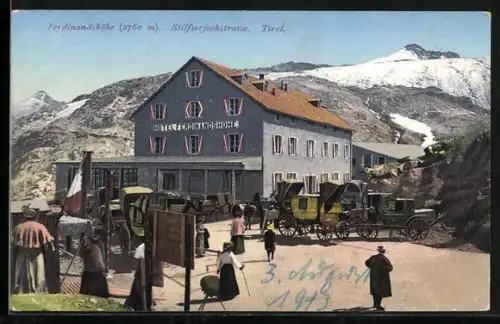 AK Ferdinandshöhe, Hotel Ferdinandshöhe an der Stilfserjochstrasse
