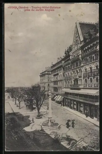 AK Genève, Touring-Hôtel-Balance près du Jardin Anglais