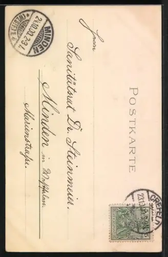 Lithographie Bildhauerin fertigt ein Büste an