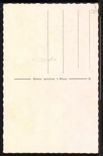 AK Danzig / Gdansk, St. Marienkirche, Haus mit altem Handwerksabzeichen