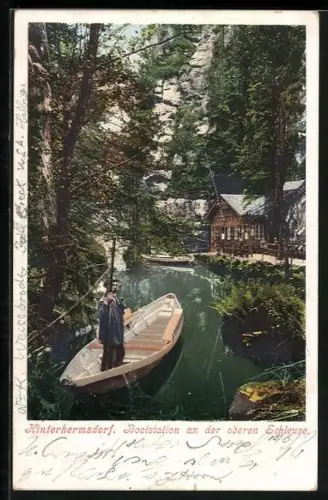 AK Hinterhermsdorf, Bootstation an der oberen Schleuse