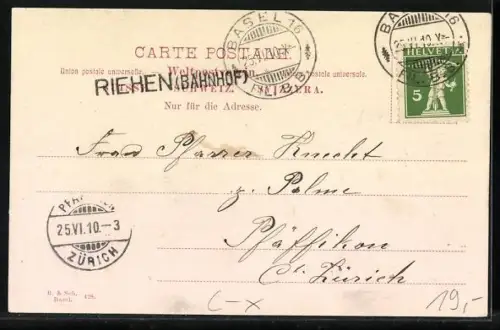 AK Riehen, Gasthof zum Ochsen, Blick auf den Ort