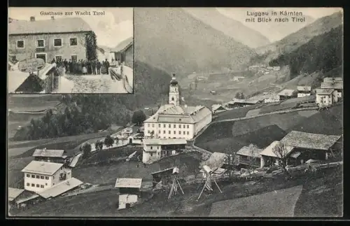 AK Luggau in Kärnten, Gasthof zur Wacht, Ortsansicht mit Blick nach Tirol